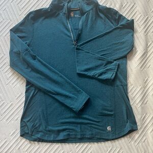 Carhartt Teal Quarter-Zip Long Sleeve Shirt